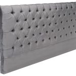 Paris rúmgafl 140 ljósgrátt flauel