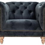 Andros stóll Velvet svartur