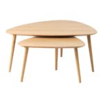 Adda sófaborðssett þríhyrnt natur eik